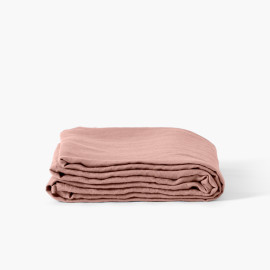 Songe ash pink washed linen bed sheet