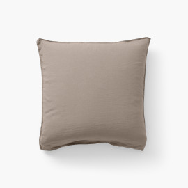 Songe taupe square washed linen pillowcase