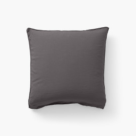 Songe charbon square pillowcase in washed linen