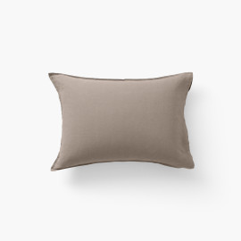 Songe taupe rectangular pillowcase in washed linen
