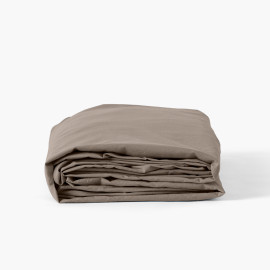 Fitted sheet washed cotton Songe taupe