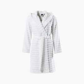Women&apos;s hooded cotton bathrobe Bukhara white