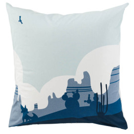 Square pillow case in pure cotton with West graphic landscape print