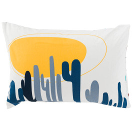 Rectangular pillow case in pure cotton with West graphic landscape print