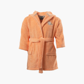 Baby cotton hooded bathrobe Hazelnut orange