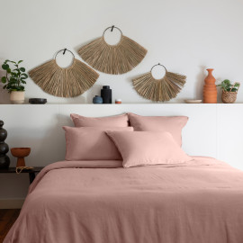 Songe ash pink duvet cover in linen and washed cotton