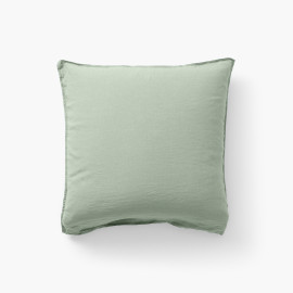 Eucalyptus Songe square pillowcase in washed linen and cotton