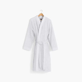 Men&apos;s bathrobe in soft cotton Romeo white