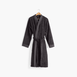 Men&apos;s bathrobe in soft cotton Romeo anthracite