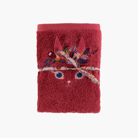 Kittyful blackcurrant cotton towel