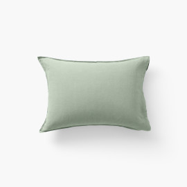 Songe eucalyptus in washed linen and cotton rectangular pillowcase