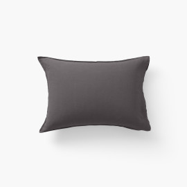 Songe charcoal in washed linen and cotton rectangular pillowcase