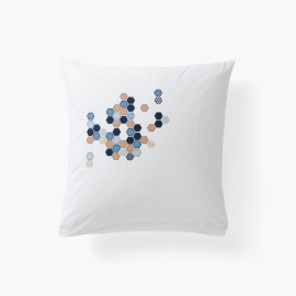 Hexagone square cotton percale pillow case