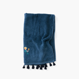 Egyptian blue Papyrus cotton bath towel