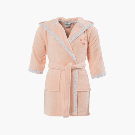 Children&apos;s organic cotton hooded bathrobe Devine blush