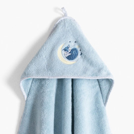 Illumine fleece blue organic cotton bath cape