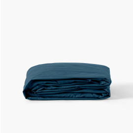 Fitted sheet percale cotton off-the-rib Neo prussian blue