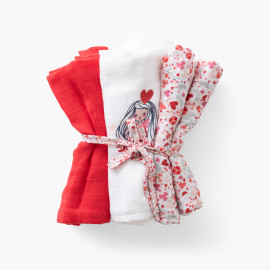 Mes Rêves soft red organic cotton nappies
