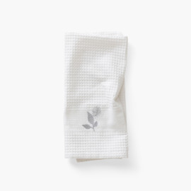 Solstice Honeycomb Cotton Tea Towel in White