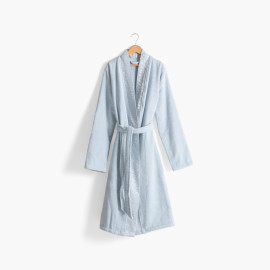 Women&apos;s bathrobe cotton kimono collar Equinoxe frost blue