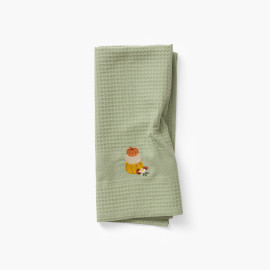 Tea Towel in Honeycomb Cotton Patisson Green