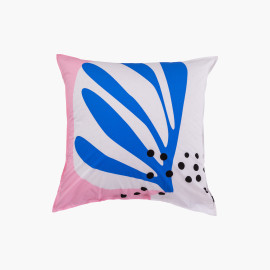 Artsy abstract print square percale cotton pillow case