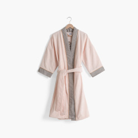 Women&apos;s bathrobe in Cotton kimono collar Lotus Pink