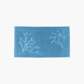 Abysse blue cotton bathmat