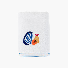 Artsy white cotton towel