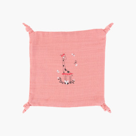 Festine pink sorbet organic cotton muslin soft toy