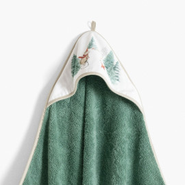 Féeries soft green cotton bath cape