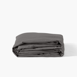 Fitted sheet organic washed cotton satin Quartz galet