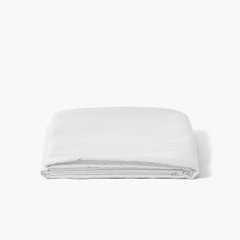 Quartz white organic washed cotton satin bed sheet