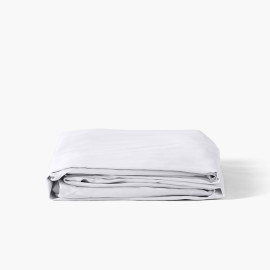 Fitted sheet plain satin cotton off-the-rib Prestige white