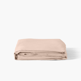 Fitted sheet plain satin cotton off-the-rib Prestige mother-of-pearl