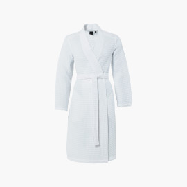 Women&apos;s kimono collar cotton honeycomb bathrobe Artsy white