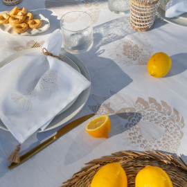 Serviette de table coton Mykonos blanc