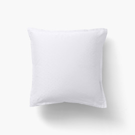 Prestige white square pillowcase, jacquard cotton satin, polka dots and stripes