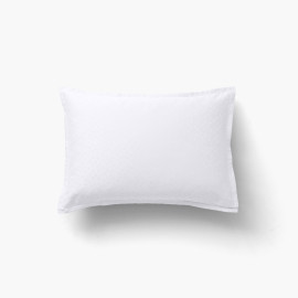 Prestige white rectangular pillowcase, satin cotton jacquard, polka dots and stripes