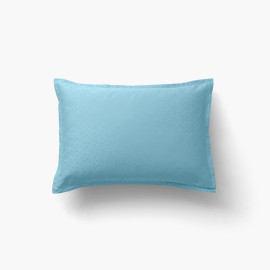 Prestige glacier rectangular pillowcase, satin cotton jacquard, polka dots and stripes