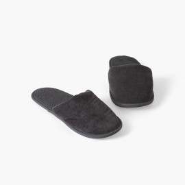Chaussons mules homme coton Lola anthracite