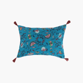 Reversible rectangular pillow case in Bombay cotton and linen
