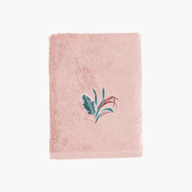 Calathéa pink cotton and bamboo viscose bath sheet