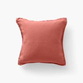 Songe terracotta washed linen cushion cover