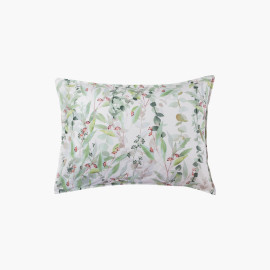 Rectangular pillow case in pure washed organic cotton with Arborea vegetable print