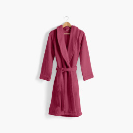 Women&apos;s bathrobe in soft cotton Ella cassis