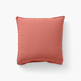 Songe terre cuite square pillowcase in washed linen