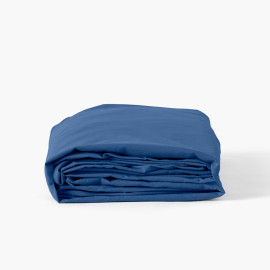Fitted sheet washed cotton Songe china blue