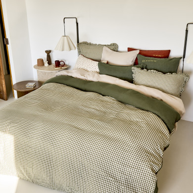 Housse de couette gaze de coton Abelia bocage vichy
