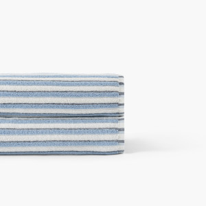 Serviette de toilette coton double face Combo marine et bleu ciel